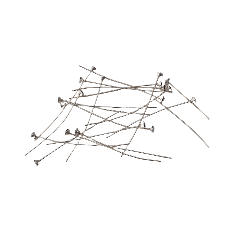 20 Stück Staubgefäße 56mm x Ø4mm Stein transparent Messing Stift - STAUB56TR