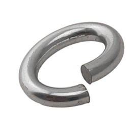 100 Stk Ringe oval offen 11,5 x 9mm Aluminium silberfarbig - RIOVOF11590ALSI