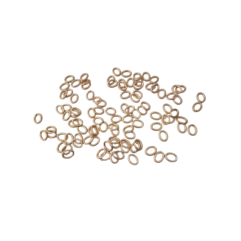 100 Stk Ringe oval zu 11,5 x 8,7mm Aluminium goldfarbig - RIOV11587ALGO