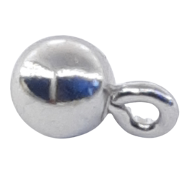 20 Stück Anhänger mit Kugel 6mm Länge 9,8mm Öse 1,2 x 4 x 1,7mm Messing vernickelt- ANH98612MSR20