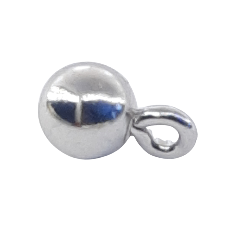 20 Stück Anhänger mit Kugel 6mm Länge 9,8mm Öse 1,2 x 4 x 1,7mm Messing vernickelt- ANH98612MSR20