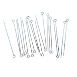 20 Stück Kettelstifte mit Gewinde 1,3mm Länge 55mm für Anhänger Messing roh - KGEW5513MS