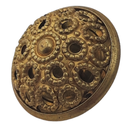 10 Stück Knöpfe Ø17,4mm Höhe 12,2mm Öse 2,7mm Tombak roh - KN174122TB