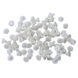 100 Stück Ohrsteckerstopper 8 x 5mm Gummi weiß - OSS85WS