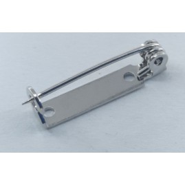 1000 Stück Leistel 19mm x 4mm Nadel 2x Loch 1,4mm ohne WM Messing vernickelt silberfarbig - LEI194062LMSR20