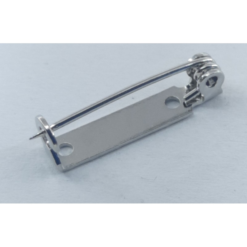 1000 Stück Leistel 19mm x 4mm Nadel 2x Loch 1,4mm ohne WM Messing vernickelt silberfarbig - LEI194062LMSR20