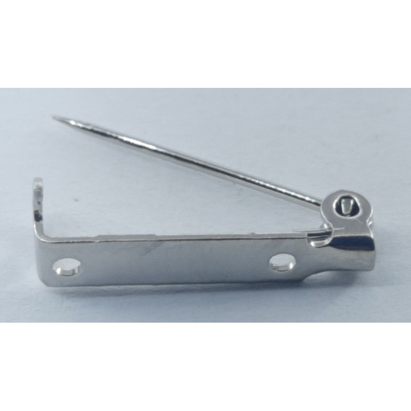1000 Stück Leistel 19mm x 4mm Nadel 2x Loch 1,4mm ohne WM Messing vernickelt silberfarbig - LEI194062LMSR20